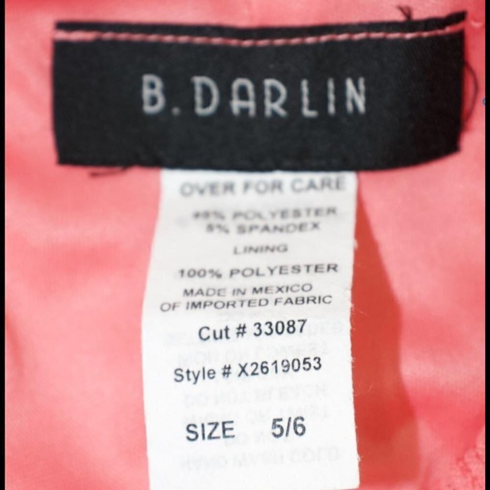 B. Darlin Women's Pink/Peach Dress Sz 6 NWT - Picture 3 of 5